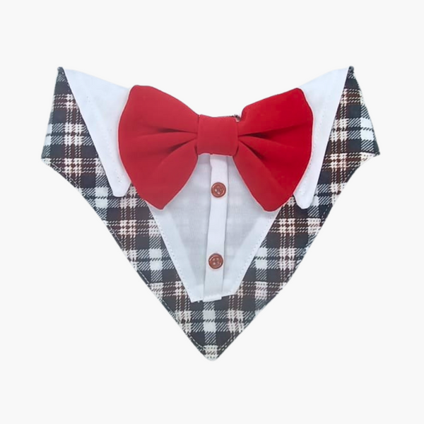 Bandana de Gala para Perros y Gatos – Modelo Cuadros Accesorio de Etiqueta - Moxy Pet Box