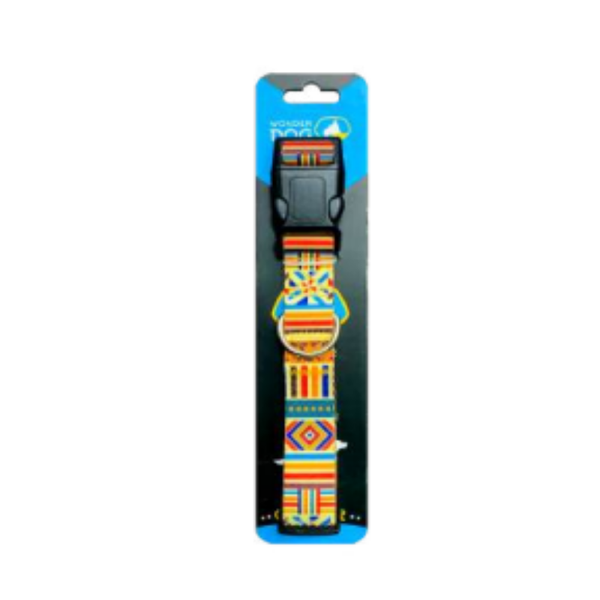 Collar Para Perros Wonder Dog Ajustable Diseño Tribal Naranja - Moxy Pet Box