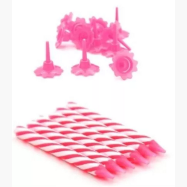Set De 24 Velas De Cumpleaños Rosado - Moxy Pet Box