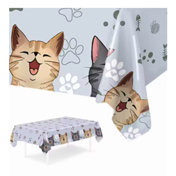 Mantel Temático De Gatitos Para Cumpleaños Para Gatos