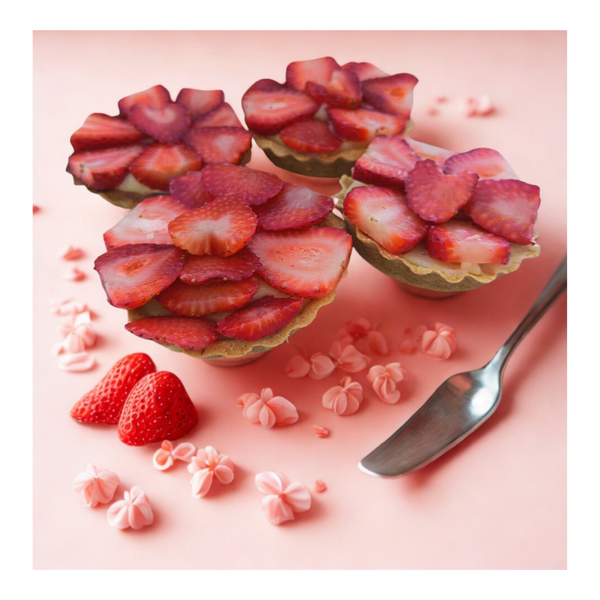 Pack de 2 Tartaletas De Frutilla Premium Delicia Artesanal Con Crema Pastelera (apto para mascotas)