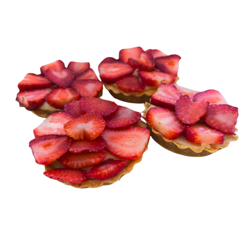 Pack de 2 Tartaletas De Frutilla Premium Delicia Artesanal Con Crema Pastelera (apto para mascotas)