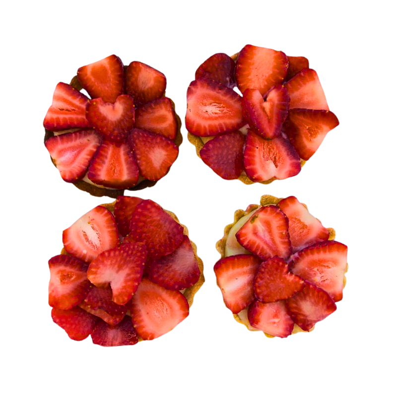 Pack de 2 Tartaletas De Frutilla Premium Delicia Artesanal Con Crema Pastelera (apto para mascotas)