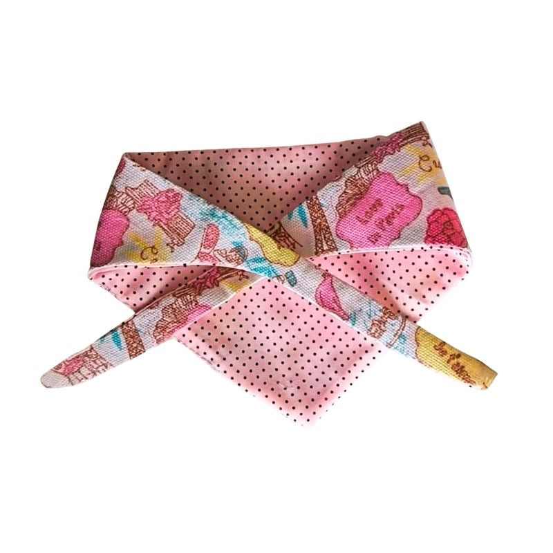 Bandana Estampada Rosada Para Perros Y Gatos