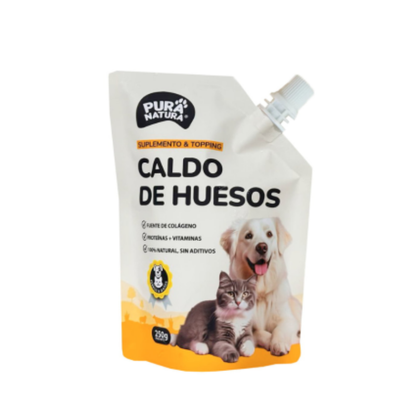 Pura Natura Caldo De Huesos 250 g Nutrición Saludable Para Tu Mascota