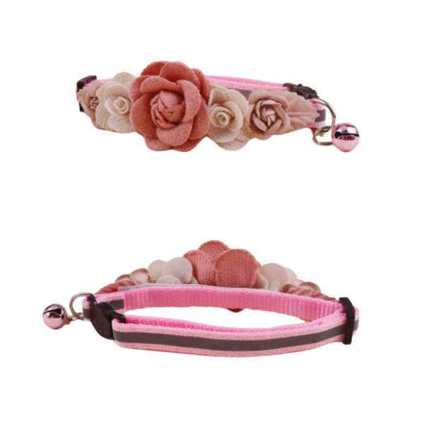 Collar Para Mascotas Con Flores Rosa Para Macotas 20-30 cm