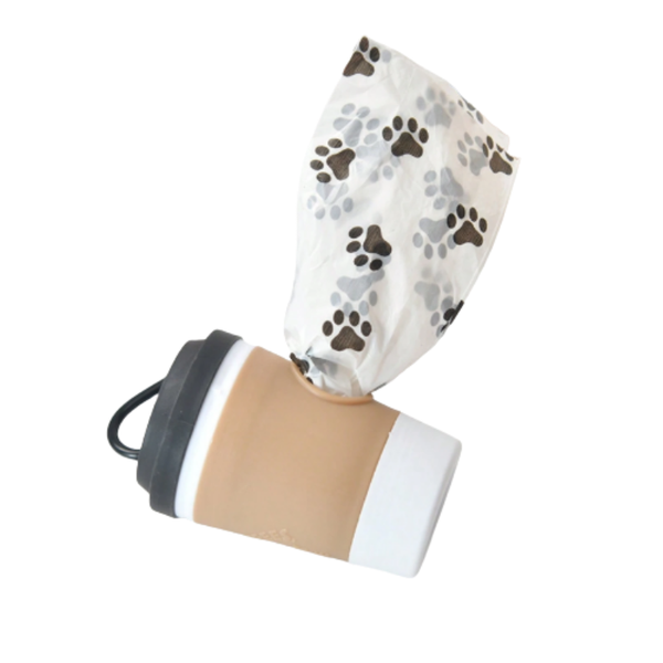 Dispensador Portátil De Bolsas Con Forma De Taza De Café Para Perros