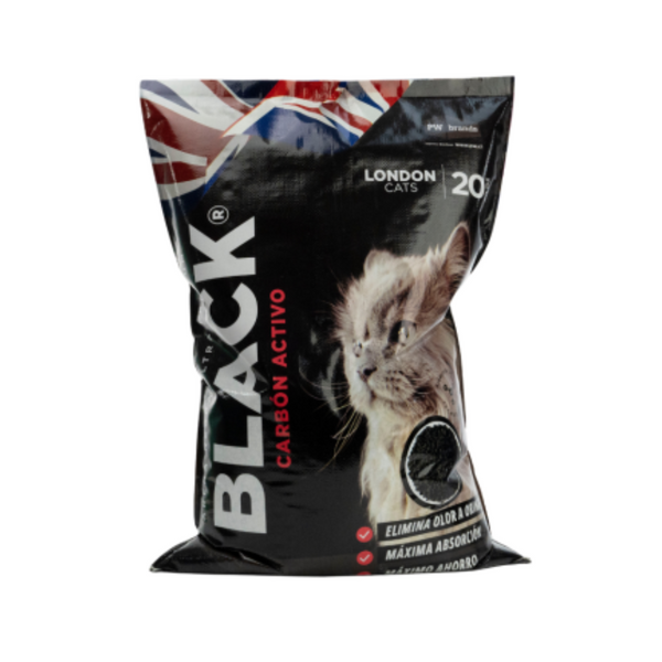 London Cats Black 20KG Bentonita Integrada Con Carbón