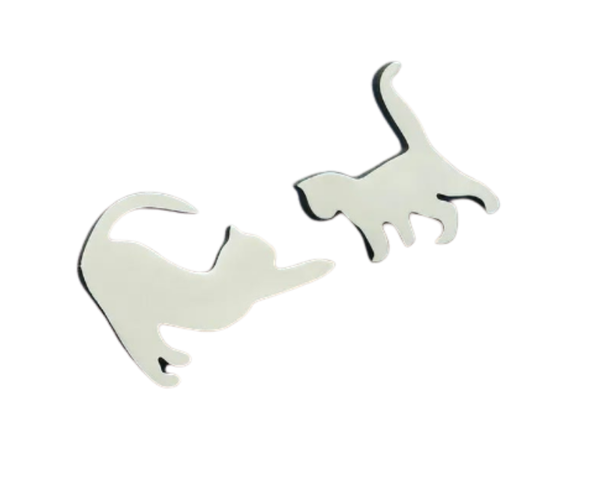 Aros De Gato Plateados Acero Inoxidable