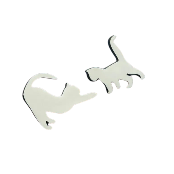 Aros De Gato Plateados Acero Inoxidable
