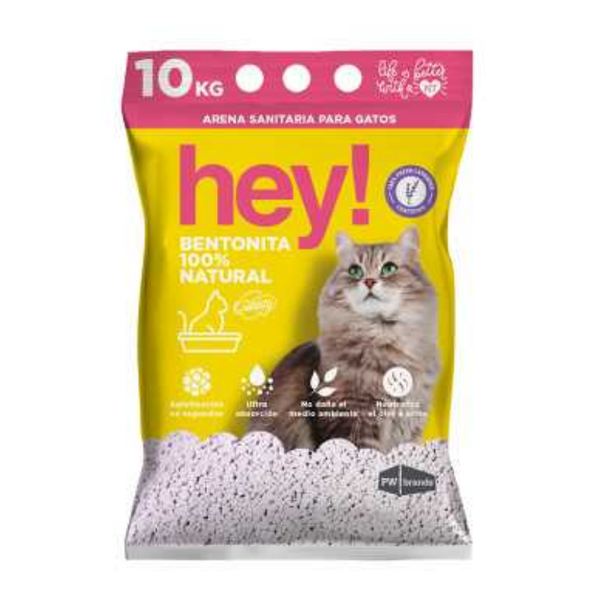 Arena Sanitaria Hey! Para Gatos 10 kg Ultra Absorbente Y Control De Olores