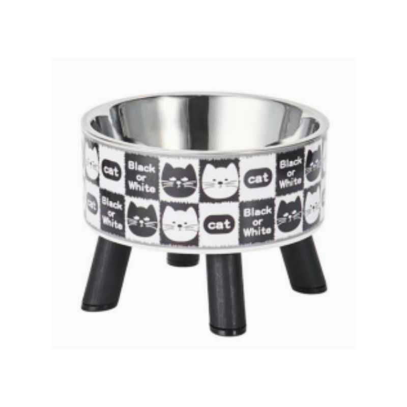 Bowl Con Patas Negro O Blanco – Comedero Elevado De Cerámica 160 g