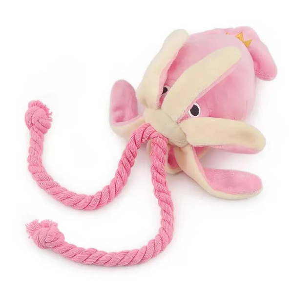 Brinquedo de pelúcia de lula rosa para cães