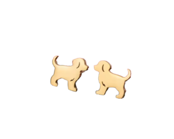 Aros Dorados De Perro En Acero Inoxidable