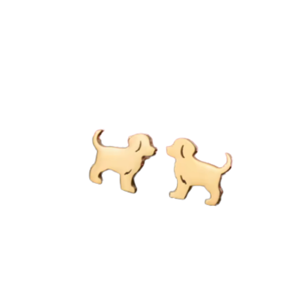 Aros Dorados De Perro En Acero Inoxidable