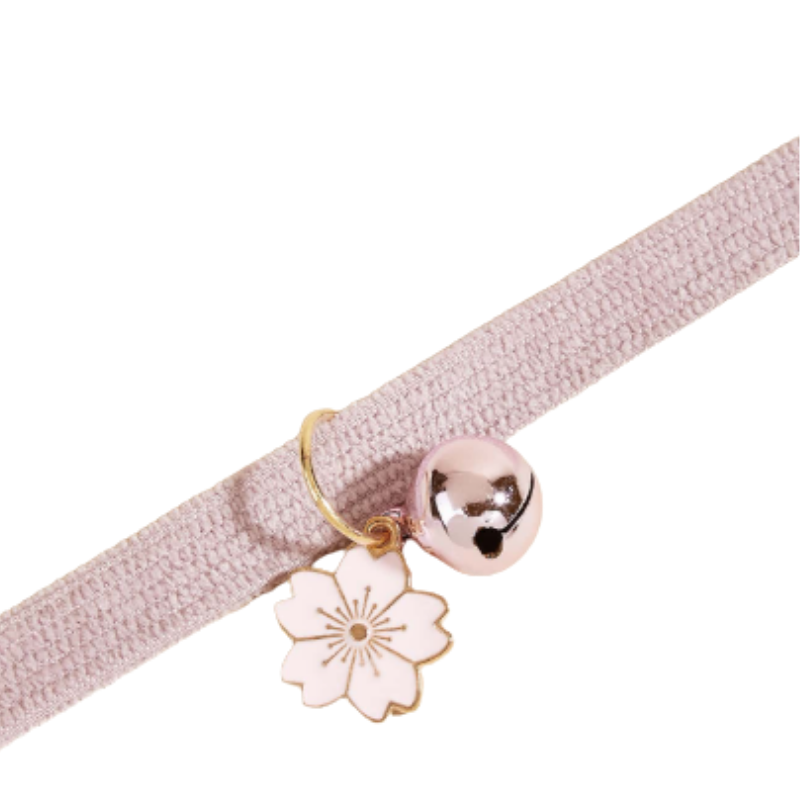 Collar Rosado Para Mascotas Con Colgante Floral Y Campana