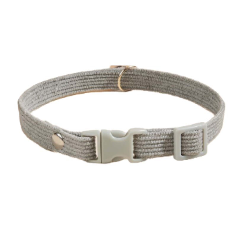 Collar Gris Para Mascotas Con Colgante Floral Y Campana