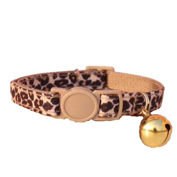 Collar Ajustable Estampado Leopardo Para Gatos Y Perros Pequeños