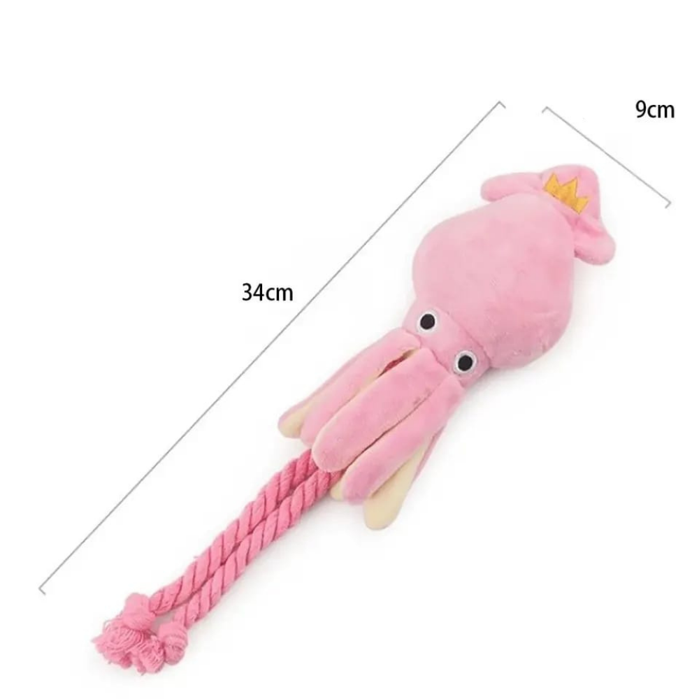 Juguete De Peluche De Calamar Rosado Para Perros - Moxy Pet Box