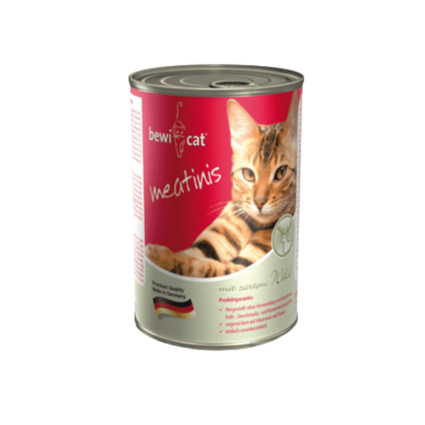 Alimento Húmedo Premium Para Gatos BewiCat De Venado 400g