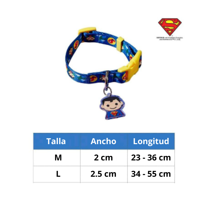 Collar Para Perros Superman Azul