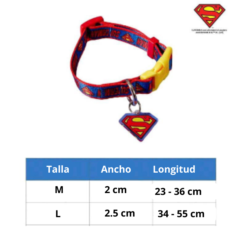 Collar Para Perros Superman Rojo