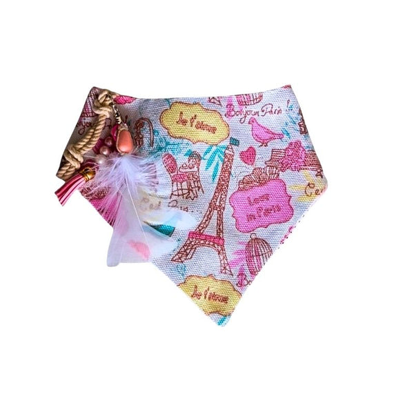 Bandana Estampada Rosada Para Perros Y Gatos