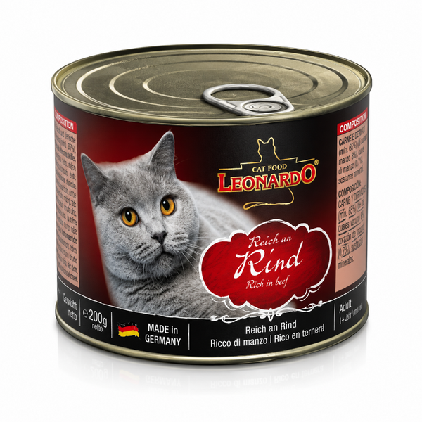 Alimento Húmedo Gato Leonardo Lata Ternera 200 Gr