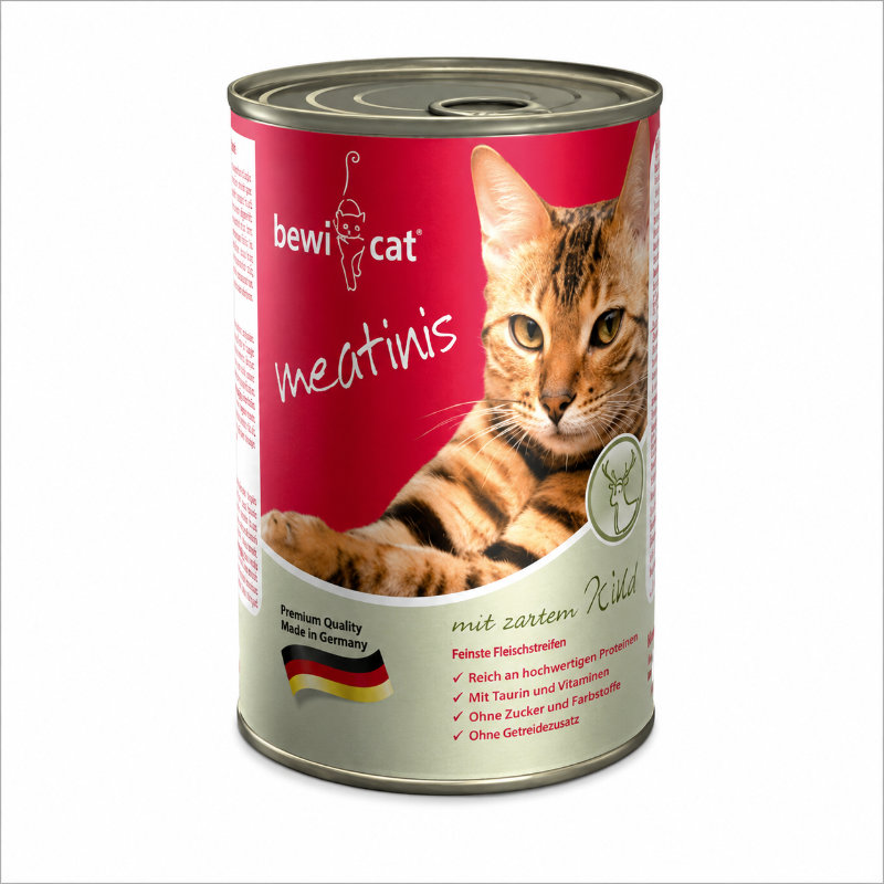 Alimento Húmedo Premium Para Gatos BewiCat De Venado 400g