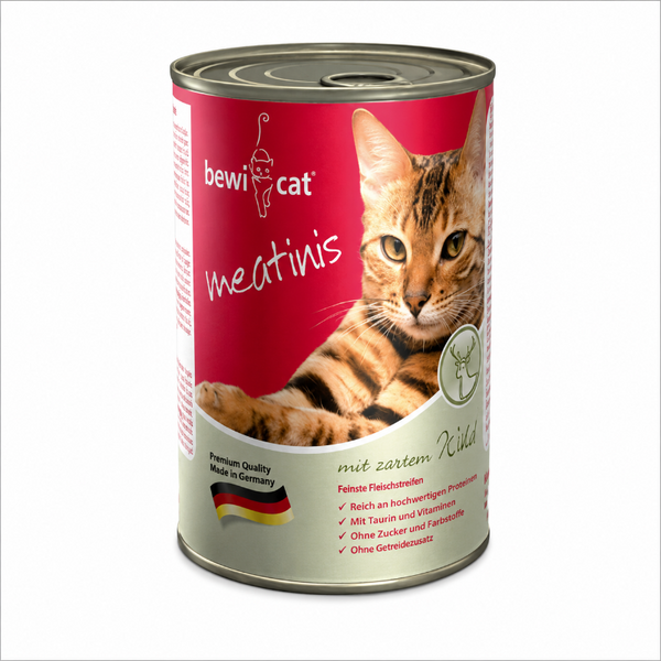 Alimento Húmedo Premium Para Gatos BewiCat De Venado 400g