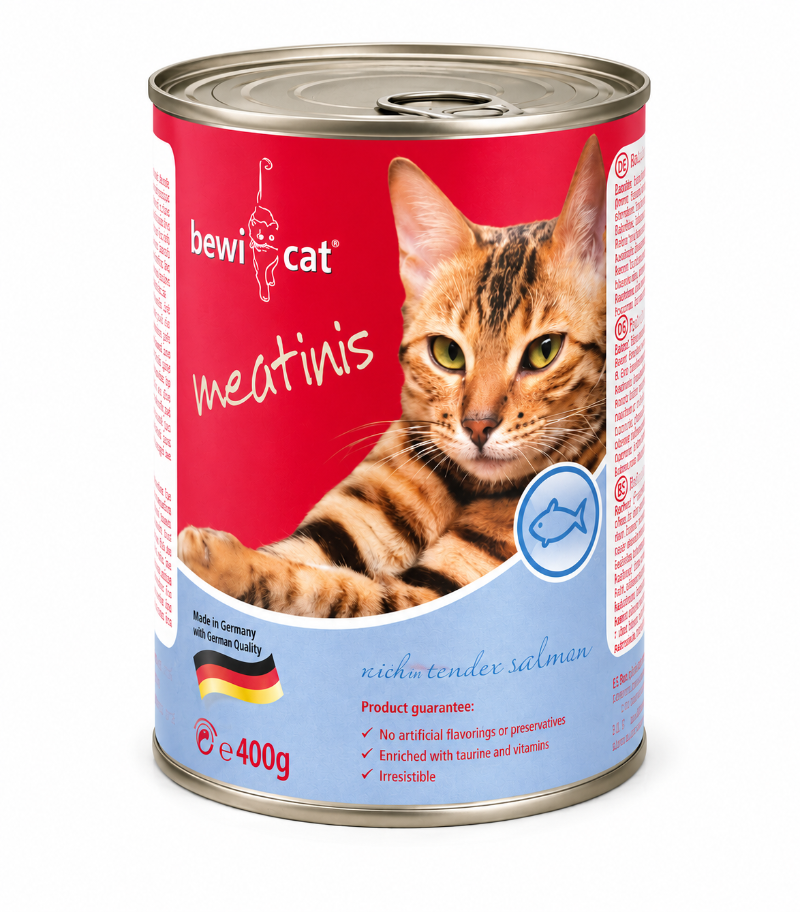 Alimento Húmedo para Gatos 400 g - BewiCat Meatinis Rico en Salmón