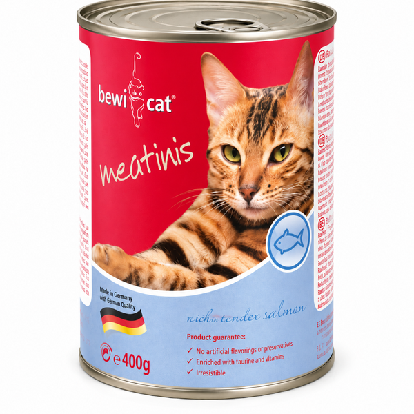 Alimento Húmedo para Gatos 400 g - BewiCat Meatinis Rico en Salmón
