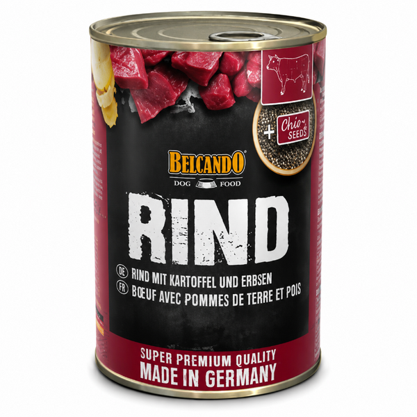 Alimento Premium Belcando Lata De Ternera Con Patata Y Guisantes 400 g Para Perros