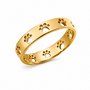 Anillo Dorado Con Huecos De Pata De Mascota Acero Inoxidable