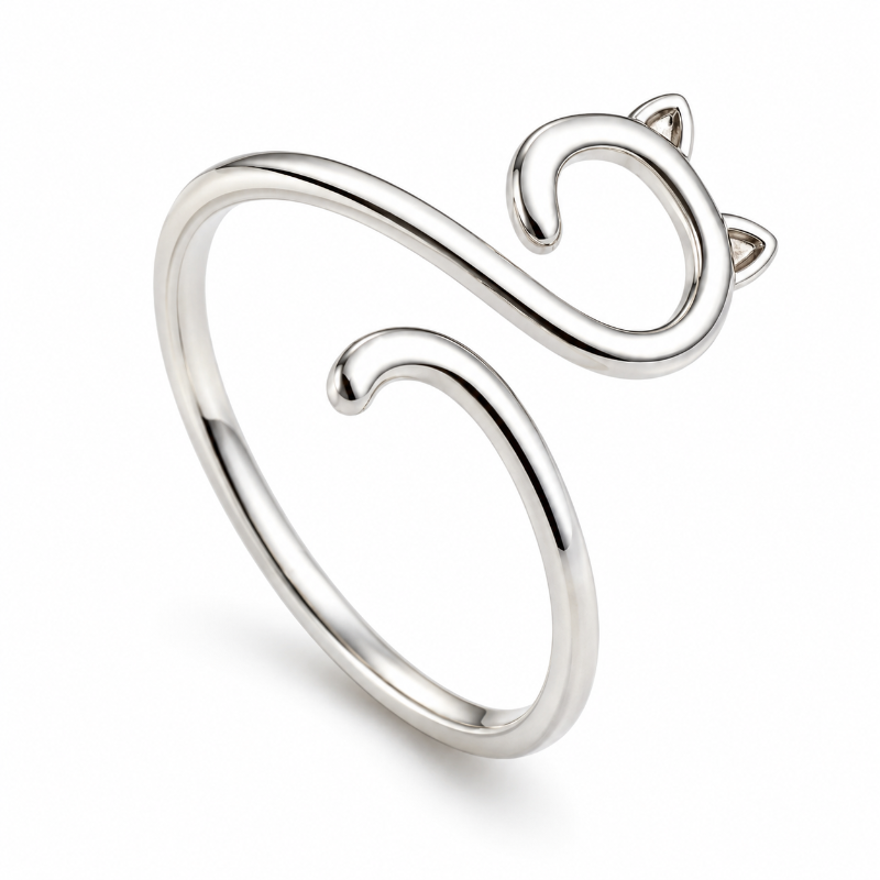 Anillo de Ganchillo con Orejas de Gato Ajustable