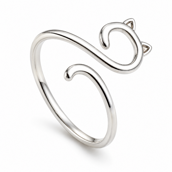 Anillo de Ganchillo con Orejas de Gato Ajustable