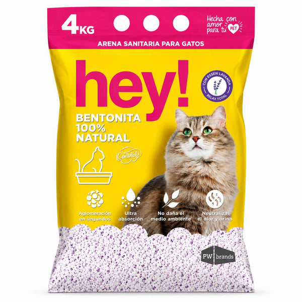 Arena Sanitaria HEY!  Para Gatos 4 kg Aroma Lavanda