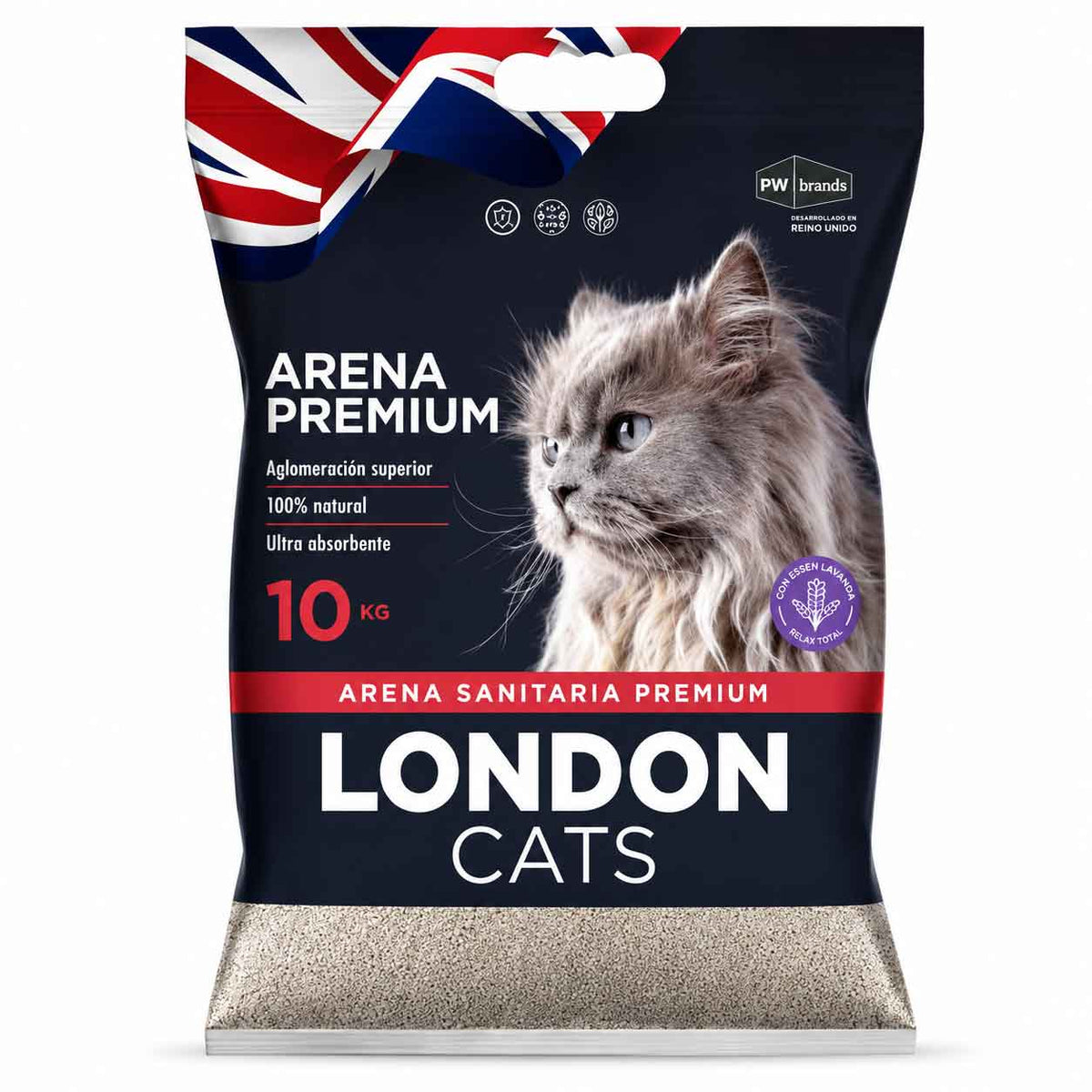 Arena Sanitaria London Cats 10 kg  Aroma Lavanda