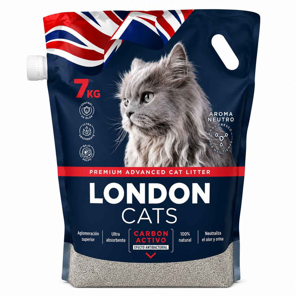 Arena Sanitaria London Cats 7kg Carbón Activado