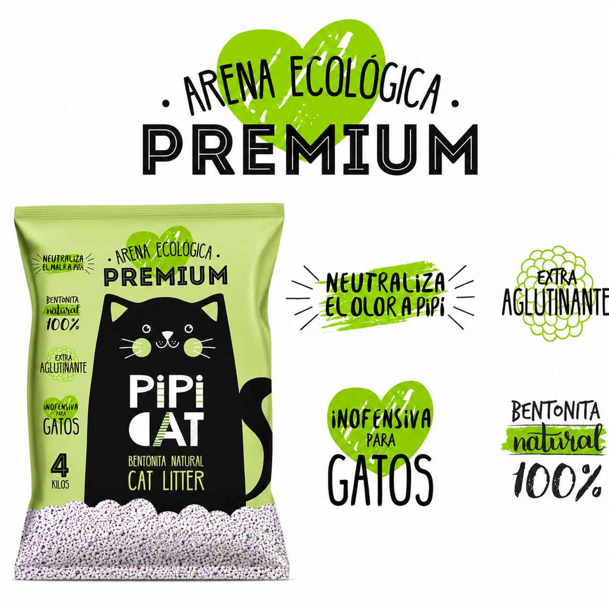 Arena Sanitaria Pipicat  De 4 Kg Aroma Lavanda