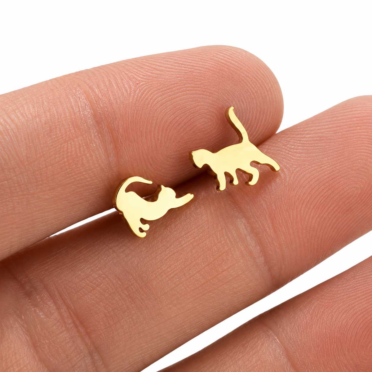 Aros De Gato Dorados Acero Inoxidable