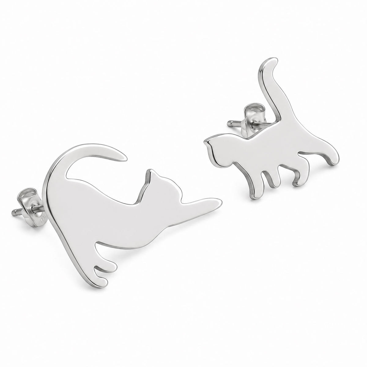 Aros De Gato Plateados Acero Inoxidable
