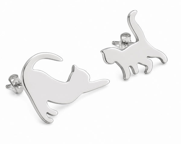Aros De Gato Plateados Acero Inoxidable