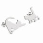 Aros De Gato Plateados Acero Inoxidable