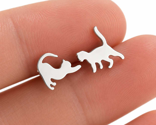 Aros De Gato Plateados Acero Inoxidable