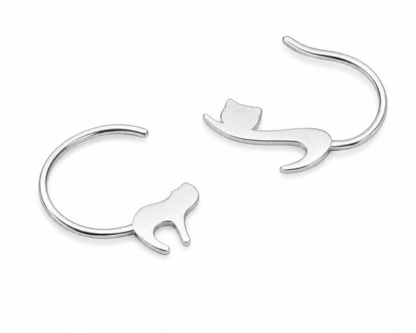 Aros De Gato Plateados Acero Inoxidable