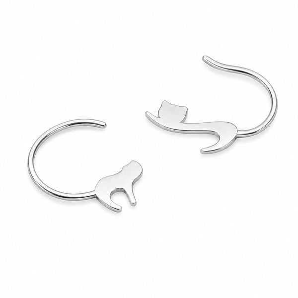 Aros De Gato Plateados Acero Inoxidable