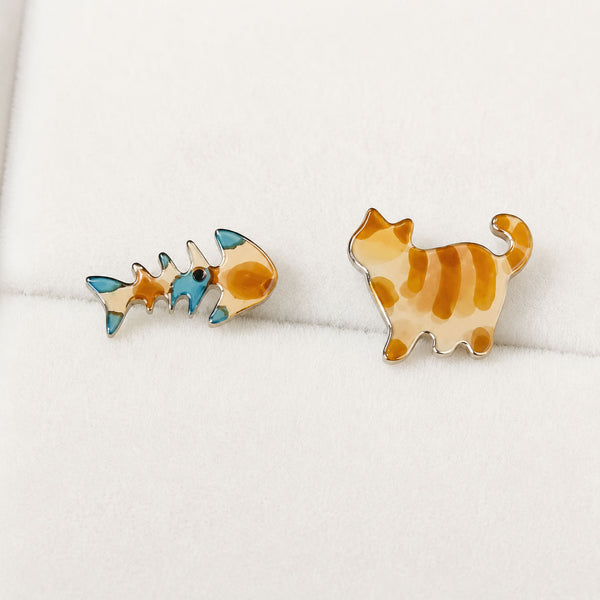 Aros De Resina De Pez Y Gato Joyería Pet Lover