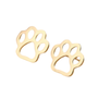 Aros Con Diseño De Huellas De Mascota Dorado Acero Inoxidable - Moxy Pet Box
