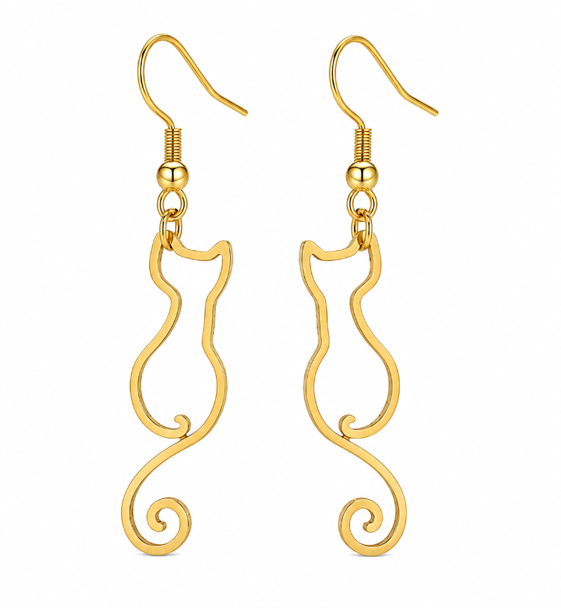 Aros De Gato Plateado Y Dorado